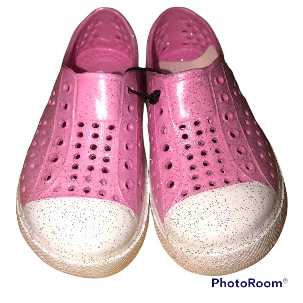 SWIGGLES Toddler Girls’ Pink Glitter Slip On Shoes Sz 5 New